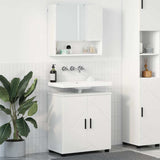 vidaXL Bathroom Furniture Set with Storage 2 pcs White Engineered Wood & Metal