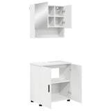 vidaXL Bathroom Furniture Set with Storage 2 pcs White Engineered Wood & Metal