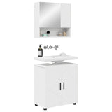 vidaXL Bathroom Furniture Set with Storage 2 pcs White Engineered Wood & Metal