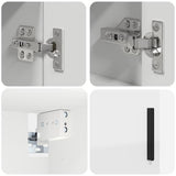 vidaXL Bathroom Furniture Set with Storage 2 pcs White Engineered Wood & Metal