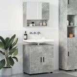 vidaXL Bathroom Furniture Set with Storage 2 pcs White Engineered Wood & Metal