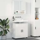 vidaXL Bathroom Furniture Set with Storage 2 pcs White Engineered Wood & Metal