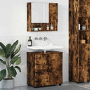 vidaXL Bathroom Furniture Set with Storage 2 pcs White Engineered Wood & Metal