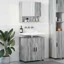 vidaXL Bathroom Furniture Set with Storage 2 pcs White Engineered Wood & Metal