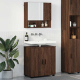 vidaXL Bathroom Furniture Set with Storage 2 pcs White Engineered Wood & Metal