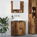 vidaXL Bathroom Furniture Set with Storage 2 pcs White Engineered Wood & Metal