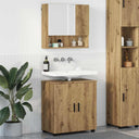 vidaXL Bathroom Furniture Set with Storage 2 pcs White Engineered Wood & Metal