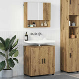 vidaXL Bathroom Furniture Set with Storage 2 pcs White Engineered Wood & Metal