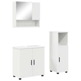 vidaXL Badkamermeubel Set met opslag 3 pcs Wit Bewerkt hout & Metaal