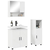 vidaXL Badkamermeubel Set met opslag 3 pcs Wit Bewerkt hout & Metaal