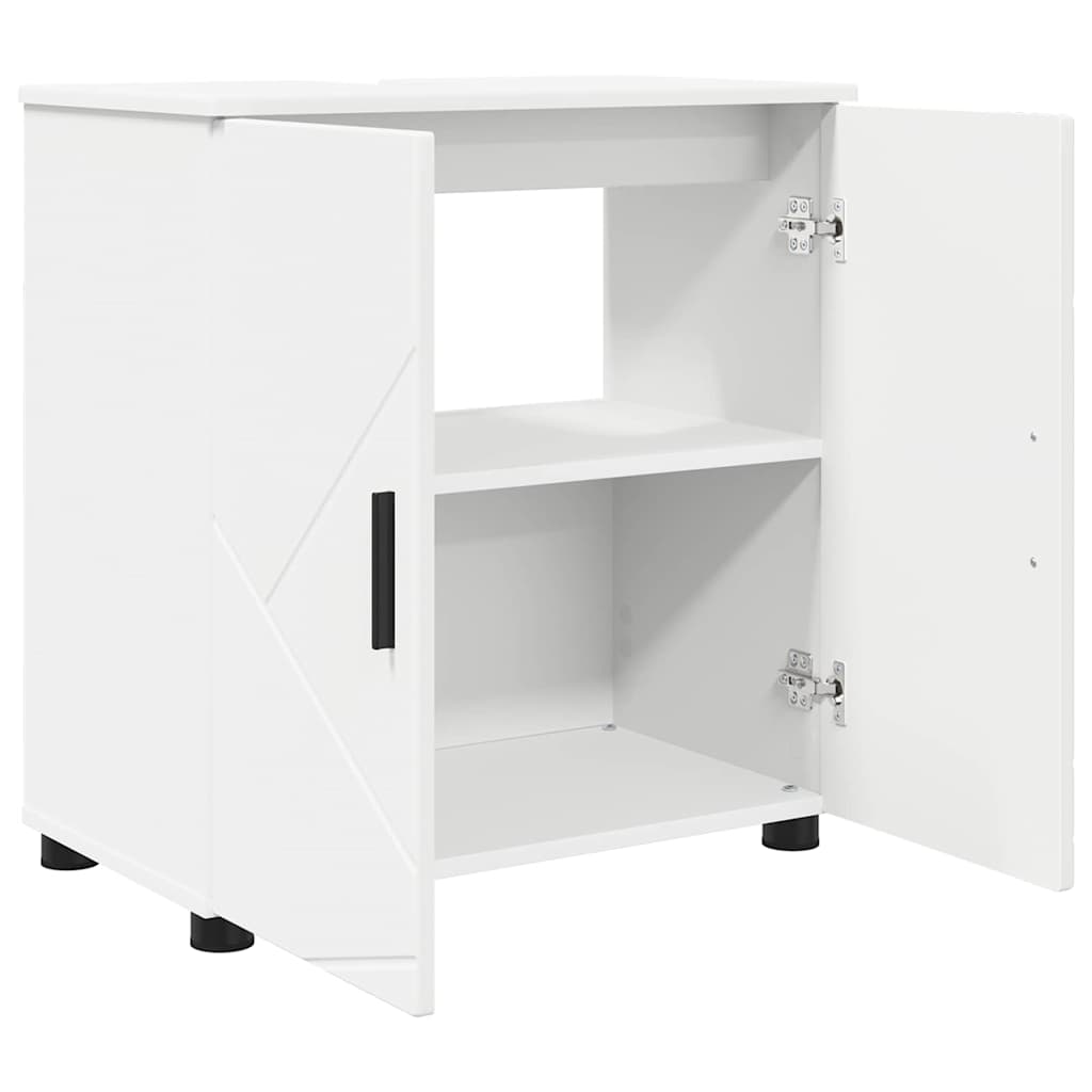vidaXL Badkamermeubel Set met opslag 3 pcs Wit Bewerkt hout & Metaal