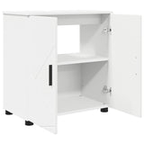 vidaXL Badkamermeubel Set met opslag 3 pcs Wit Bewerkt hout & Metaal