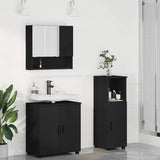 vidaXL Badkamermeubel Set met opslag 3 pcs Wit Bewerkt hout & Metaal
