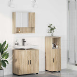 vidaXL Badkamermeubel Set met opslag 3 pcs Wit Bewerkt hout & Metaal