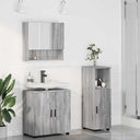 vidaXL Badkamermeubel Set met opslag 3 pcs Wit Bewerkt hout & Metaal