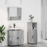 vidaXL Badkamermeubel Set met opslag 3 pcs Wit Bewerkt hout & Metaal