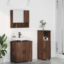 vidaXL Badkamermeubel Set met opslag 3 pcs Wit Bewerkt hout & Metaal