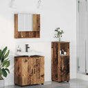 vidaXL Badkamermeubel Set met opslag 3 pcs Wit Bewerkt hout & Metaal