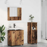 vidaXL Badkamermeubel Set met opslag 3 pcs Wit Bewerkt hout & Metaal