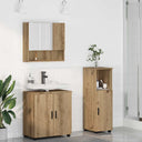 vidaXL Badkamermeubel Set met opslag 3 pcs Wit Bewerkt hout & Metaal