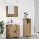 vidaXL Badkamermeubel Set met opslag 3 pcs Wit Bewerkt hout & Metaal