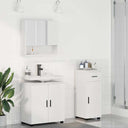 vidaXL Badkamermeubel Set met lade 3 pcs Wit Bewerkt hout & Metaal