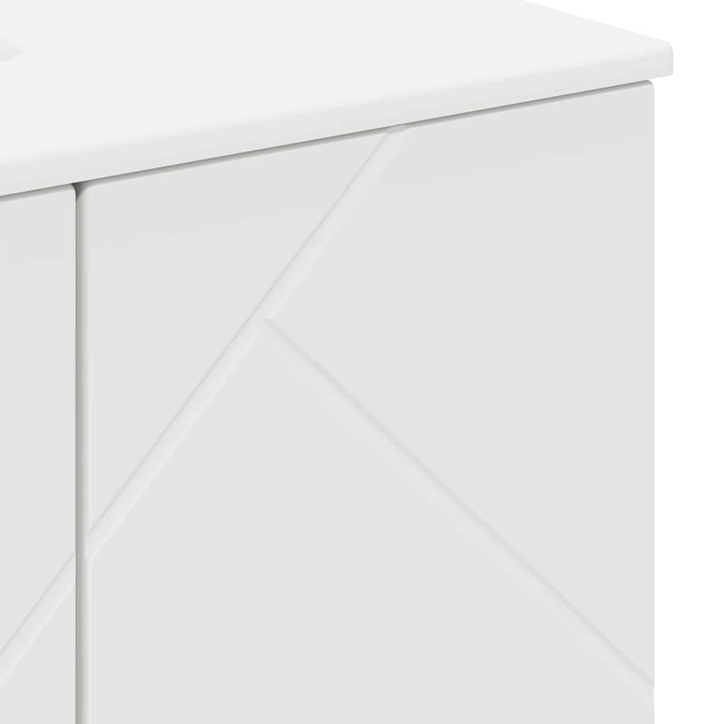 vidaXL Badkamermeubel Set met lade 3 pcs Wit Bewerkt hout & Metaal