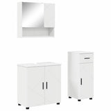 vidaXL Badkamermeubel Set met lade 3 pcs Wit Bewerkt hout & Metaal