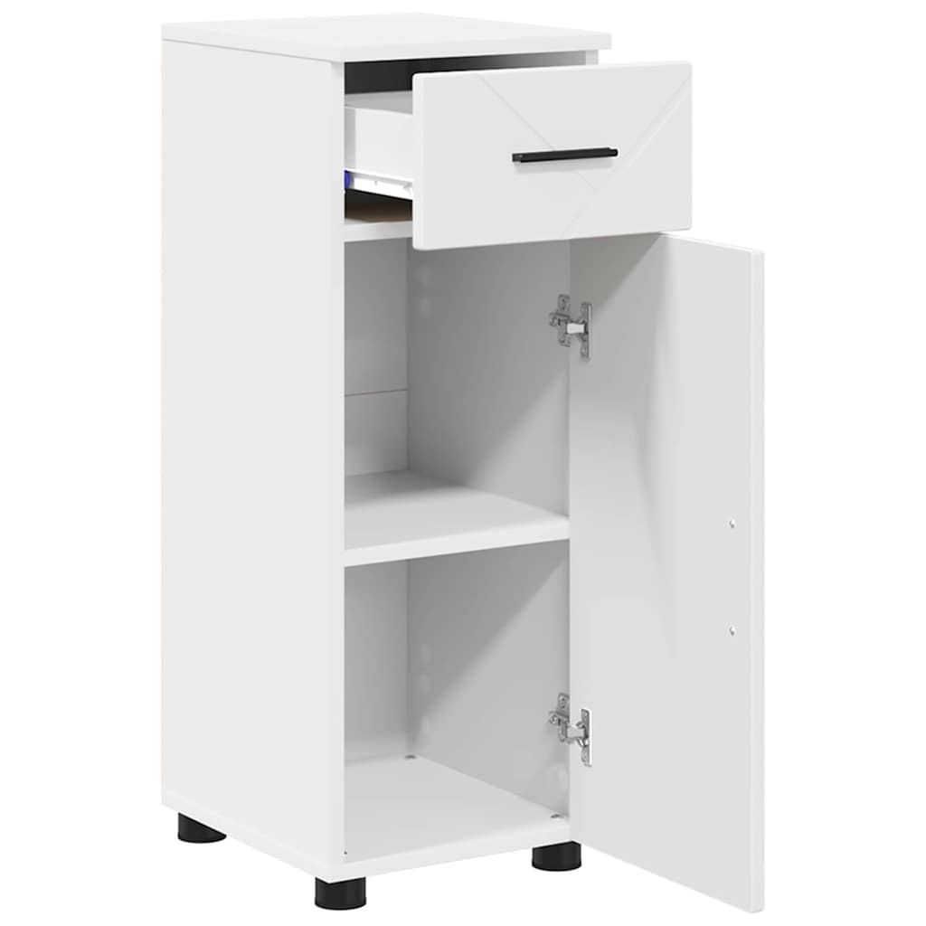 vidaXL Badkamermeubel Set met lade 3 pcs Wit Bewerkt hout & Metaal
