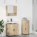 vidaXL Badkamermeubel Set met lade 3 pcs Wit Bewerkt hout & Metaal