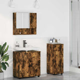 vidaXL Badkamermeubel Set met lade 3 pcs Wit Bewerkt hout & Metaal