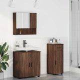 vidaXL Badkamermeubel Set met lade 3 pcs Wit Bewerkt hout & Metaal