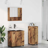 vidaXL Badkamermeubel Set met lade 3 pcs Wit Bewerkt hout & Metaal