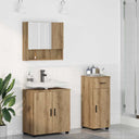 vidaXL Badkamermeubel Set met lade 3 pcs Wit Bewerkt hout & Metaal