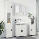 vidaXL Badkamermeubel Set met opslag 4 pcs Wit Bewerkt hout & Metaal