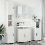 vidaXL Badkamermeubel Set met opslag 4 pcs Wit Bewerkt hout & Metaal