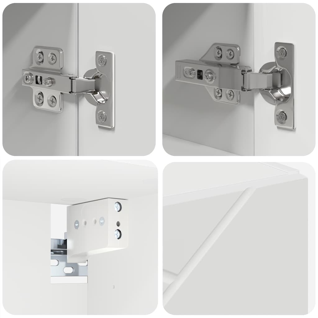 vidaXL Badkamermeubel Set met opslag 4 pcs Wit Bewerkt hout & Metaal