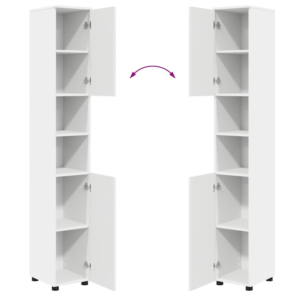vidaXL Badkamermeubel Set met opslag 4 pcs Wit Bewerkt hout & Metaal