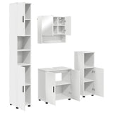 vidaXL Badkamermeubel Set met opslag 4 pcs Wit Bewerkt hout & Metaal