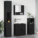 vidaXL Badkamermeubel Set met opslag 4 pcs Wit Bewerkt hout & Metaal