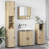 vidaXL Badkamermeubel Set met opslag 4 pcs Wit Bewerkt hout & Metaal