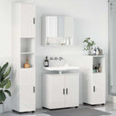 vidaXL Badkamermeubel Set met opslag 4 pcs Wit Bewerkt hout & Metaal