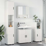 vidaXL Badkamermeubel Set met opslag 4 pcs Wit Bewerkt hout & Metaal