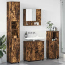 vidaXL Badkamermeubel Set met opslag 4 pcs Wit Bewerkt hout & Metaal