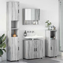 vidaXL Badkamermeubel Set met opslag 4 pcs Wit Bewerkt hout & Metaal