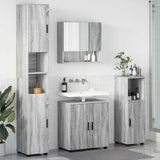 vidaXL Badkamermeubel Set met opslag 4 pcs Wit Bewerkt hout & Metaal