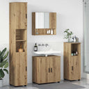 vidaXL Badkamermeubel Set met opslag 4 pcs Wit Bewerkt hout & Metaal