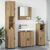 vidaXL Badkamermeubel Set met opslag 4 pcs Wit Bewerkt hout & Metaal