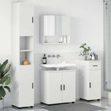 vidaXL Badkamermeubel Set met lade 4 pcs Wit Bewerkt hout & Metaal