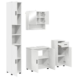 vidaXL Badkamermeubel Set met lade 4 pcs Wit Bewerkt hout & Metaal